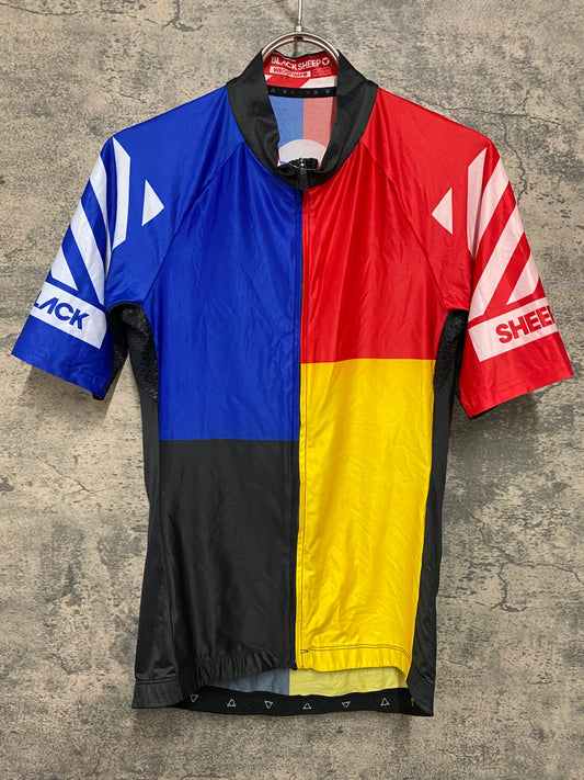 JD373 ブラックシープ BLACK SHEEP WEGOTGAME 半袖 サイクルジャージ 赤 青 黄 M