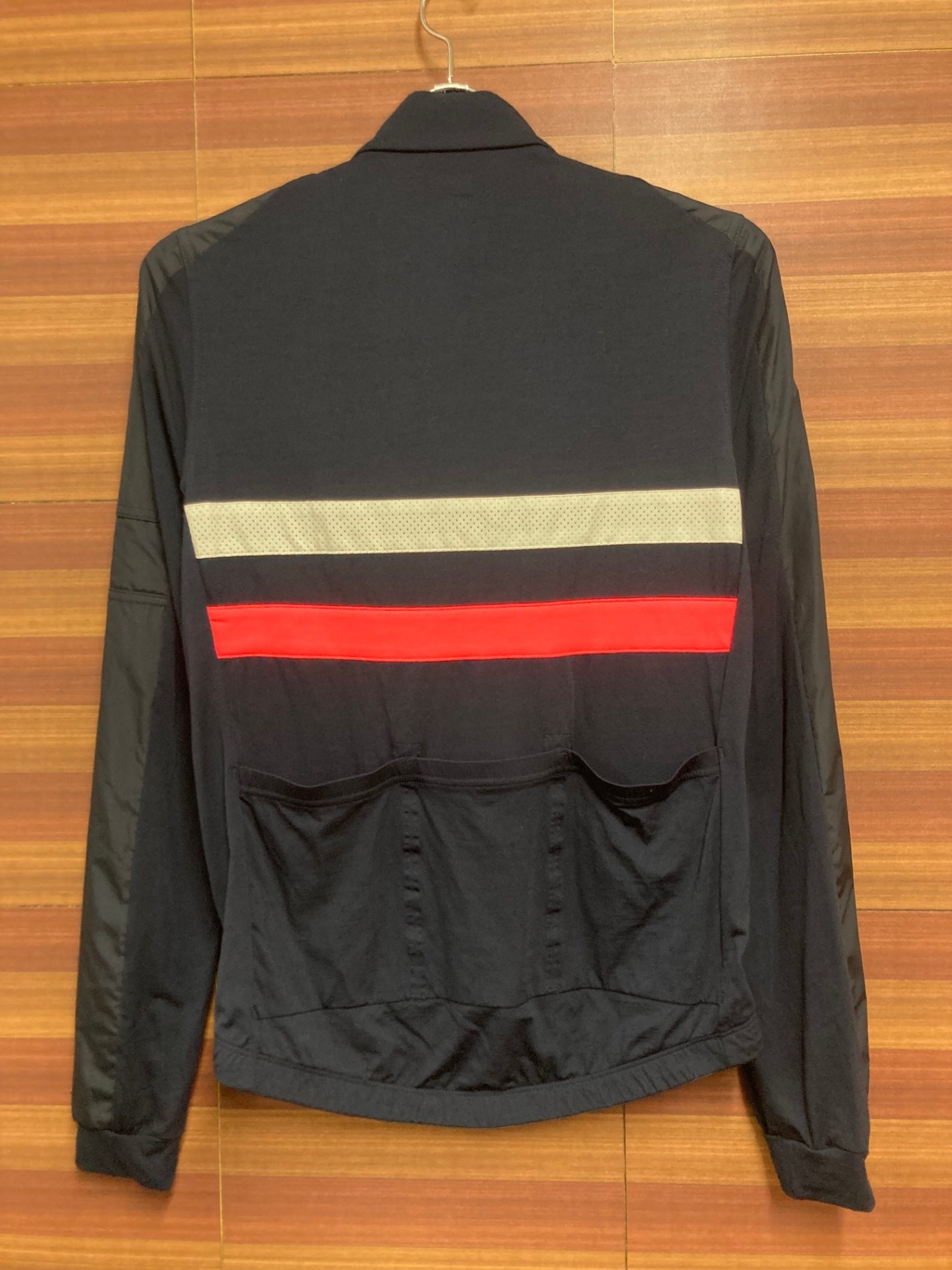 HW639 ラファ Rapha LONG SLEEVE BREVET WINDBLOCK JERSEY 長袖 サイクルジャケット 紺 S