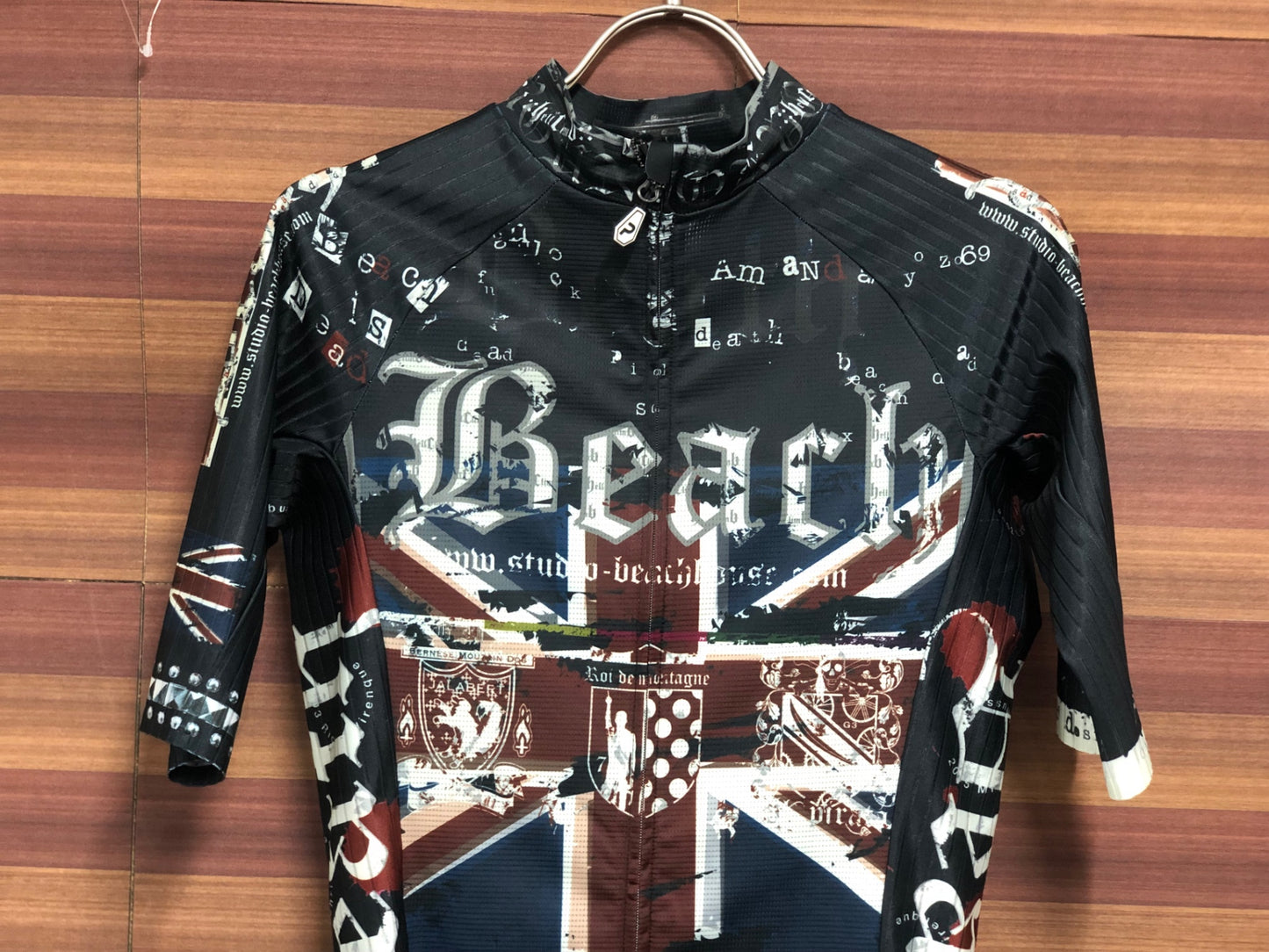 IQ226 パンダーニ PANDANI 半袖 サイクルジャージ 黒 茶 S エアロスリーブ