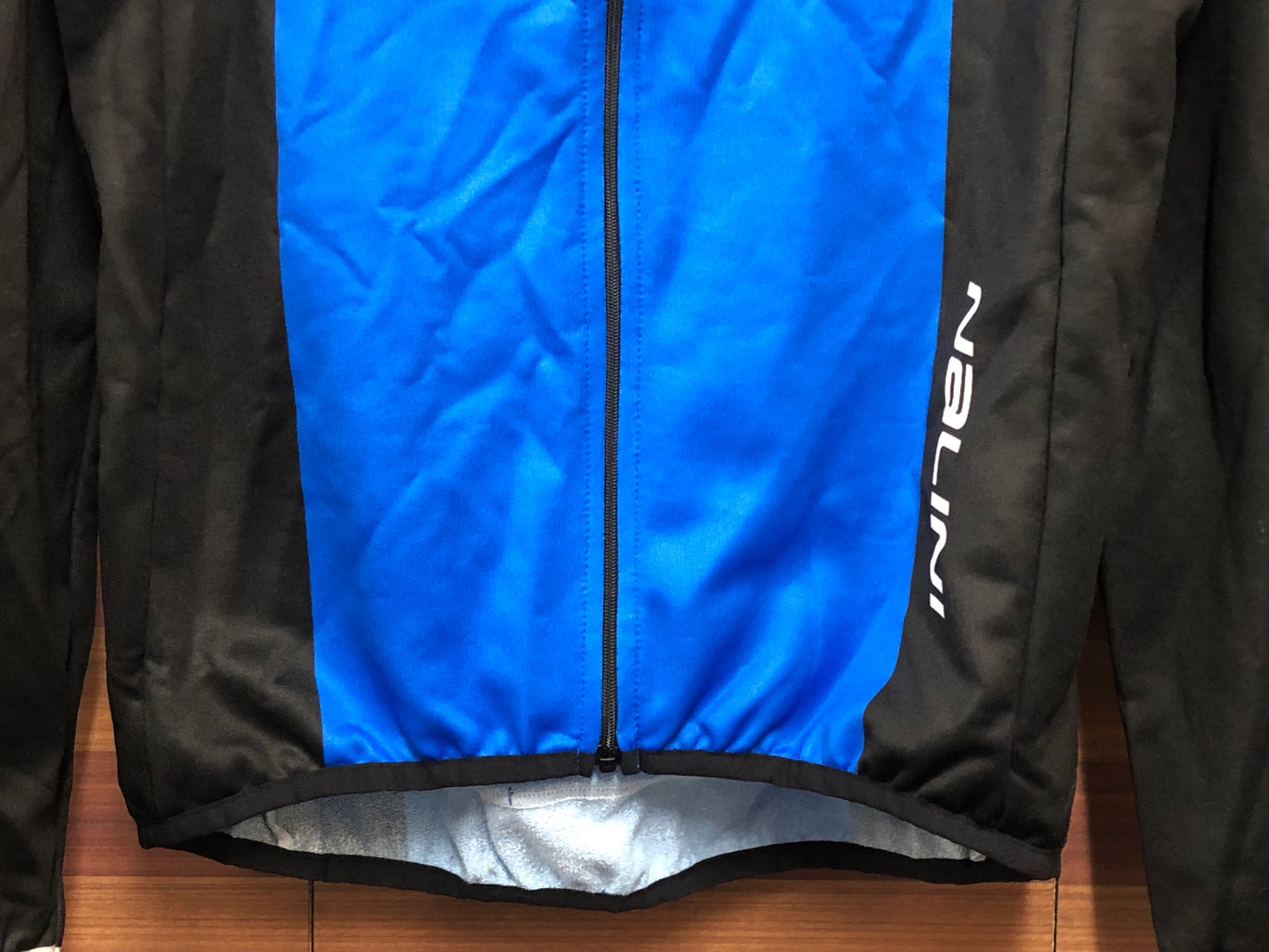 IQ838 ナリーニ Nalini 長袖 サイクルジャージ 青 黒 L 裏起毛