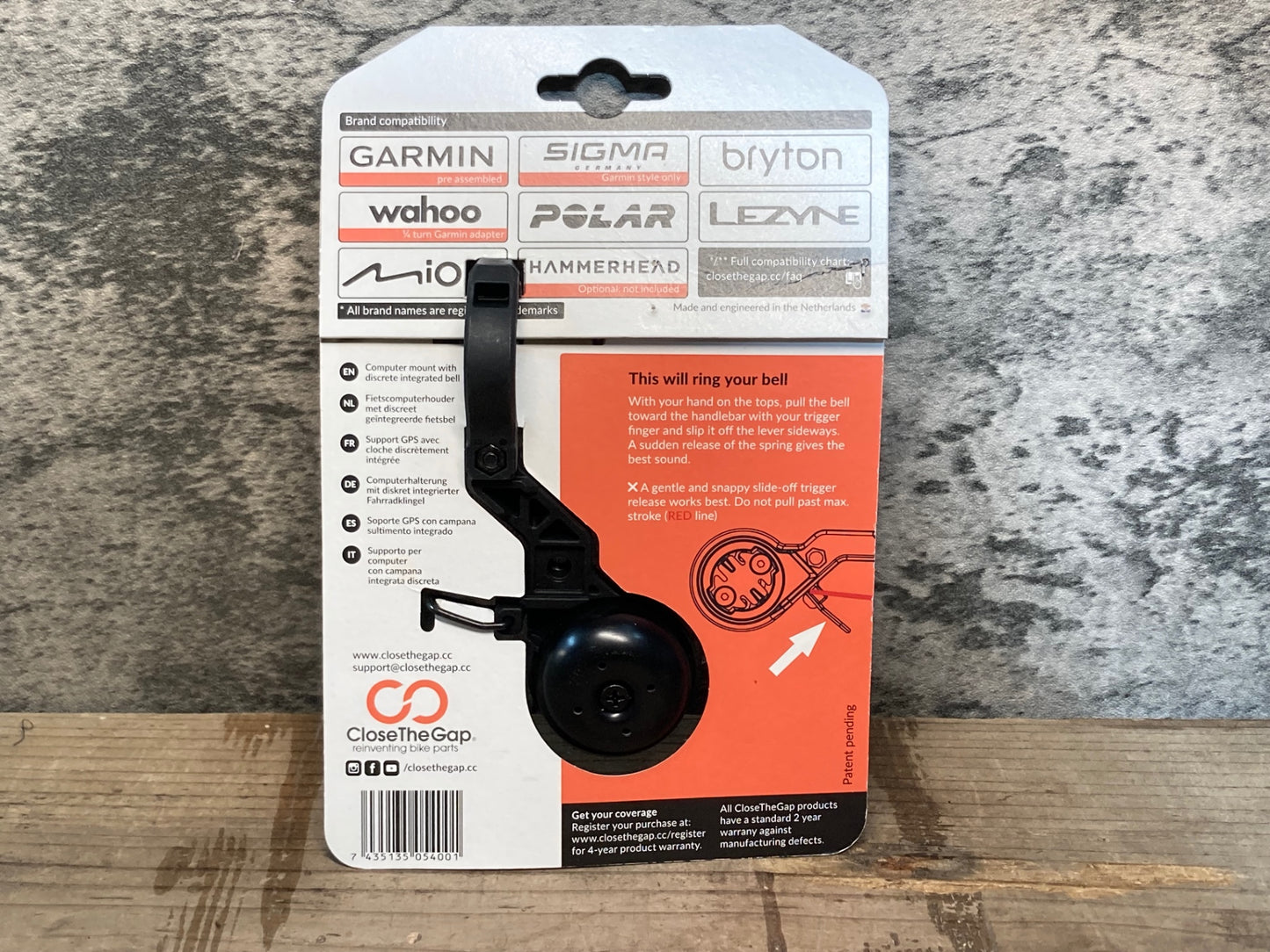 IM015 CLOSE THE GAP Hide My Bell サイクルコンピューターマウント オレンジ ガーミン用 Φ31.8