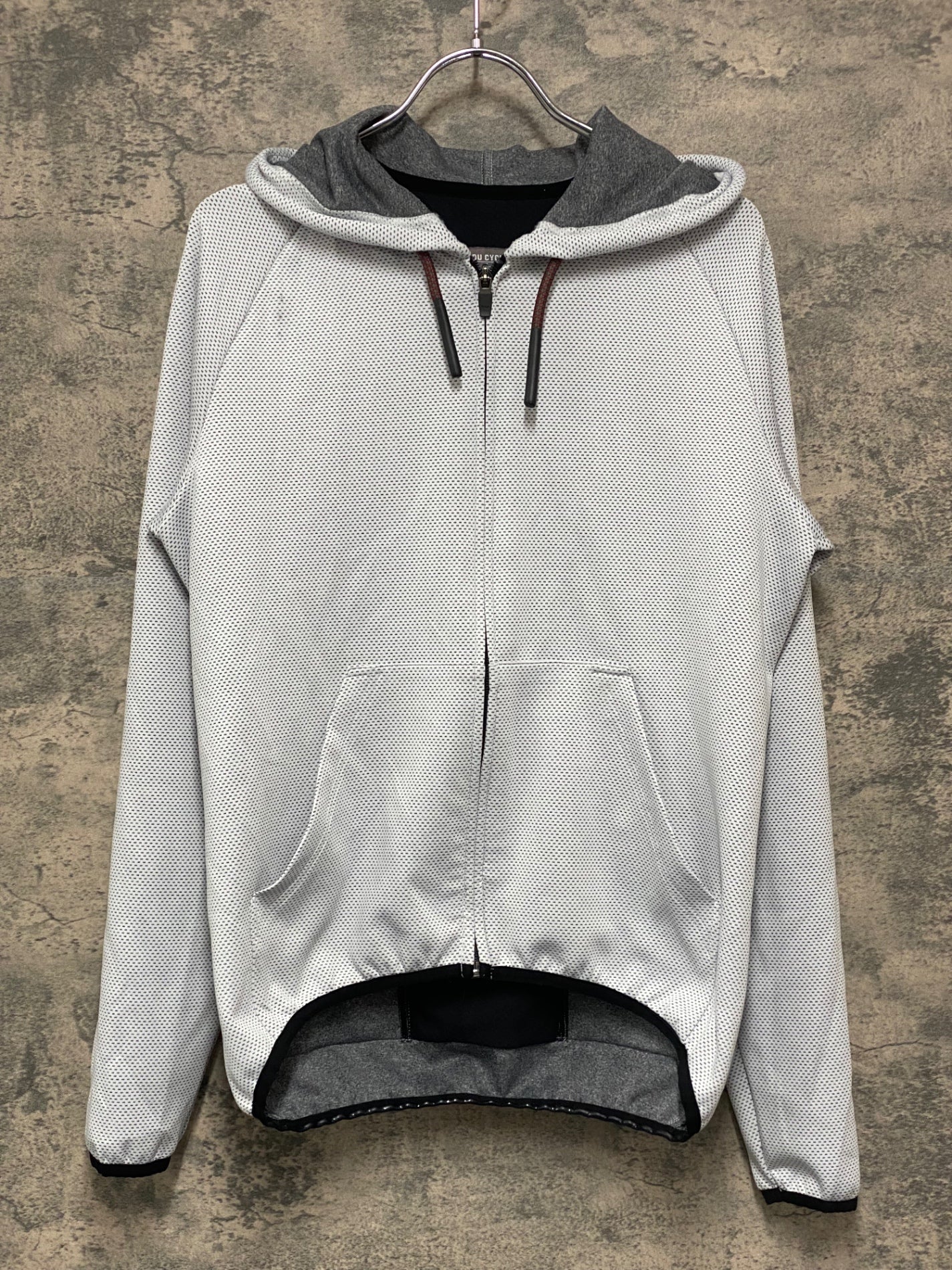 IZ940 カフェドシクリステ Cafe du Cycliste ソレンネ SOLENNE 長袖 フーディ パーカー サイクルジャージ M 白グレー