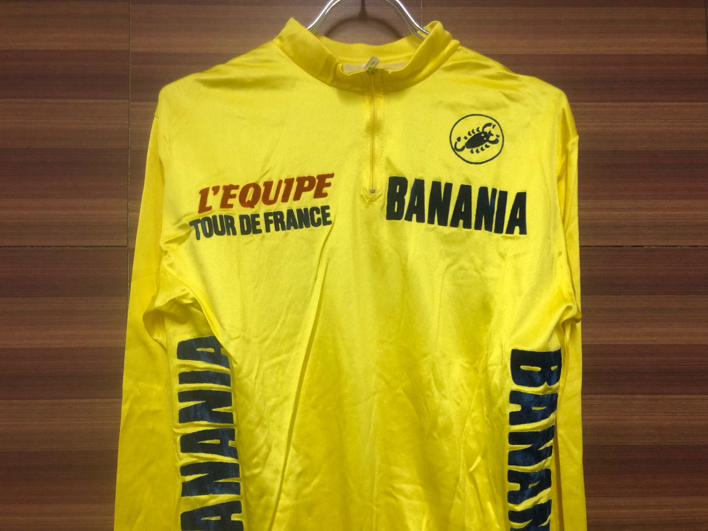 ID339 カステリ castelli 長袖 サイクルジャージ 黄色 4 BANANIA Tour de france ビンテージ