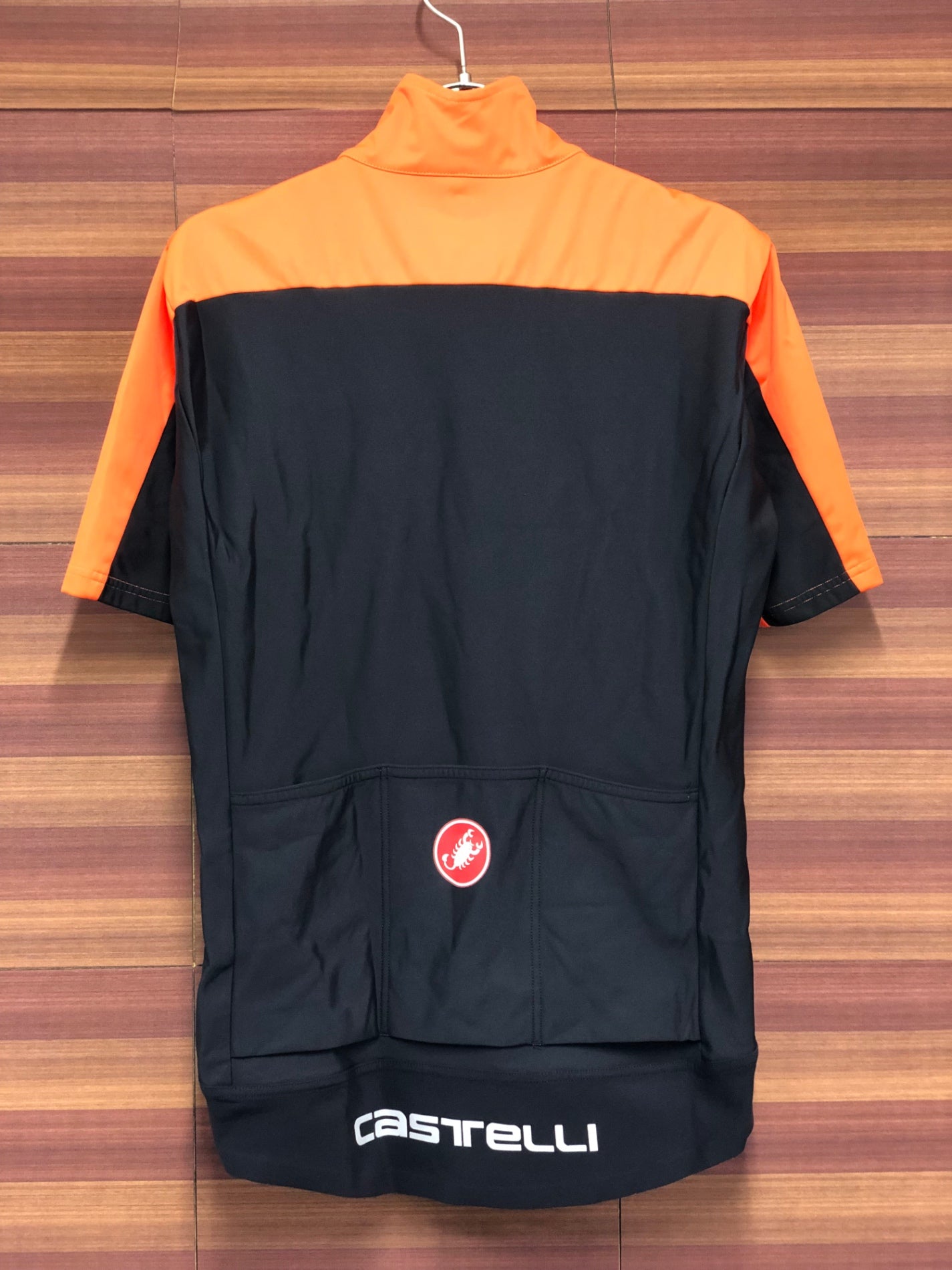 IS294 カステリ CASTELLI ROSSOCORSA perfetto 半袖 サイクルジャージ オレンジ 黒 L GORE WINDSTOPPER