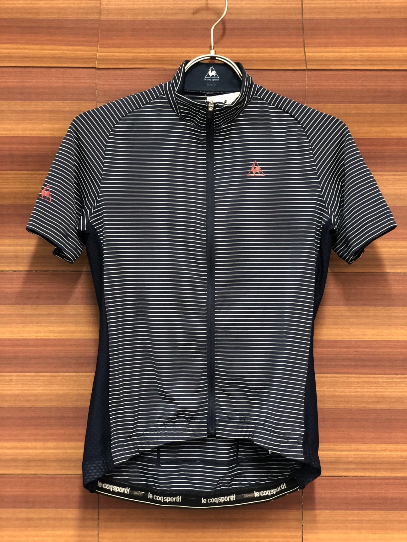 IR907 ルコックスポルティフ le coq sportif 半袖 サイクルジャージ 濃紺 白 S