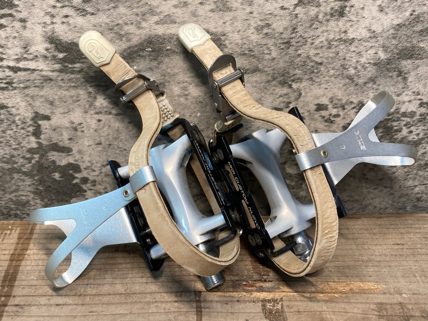 IN674 三ヶ島 MKS CUSTOM NUEVO NJS ペダル アルミトークリップ ストラップ セット