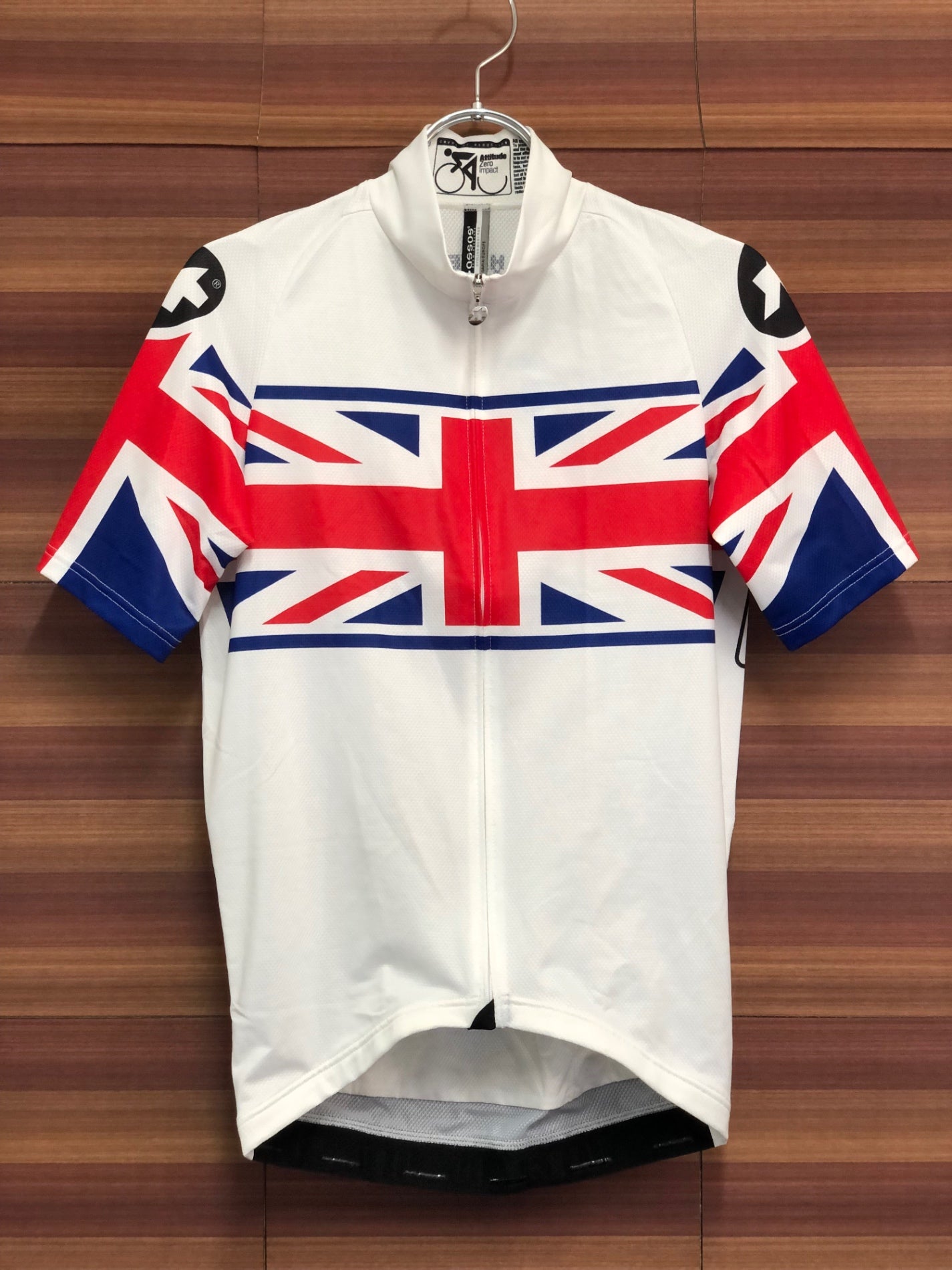 IS810 アソス Assos 半袖 サイクルジャージ ユニオンジャック 白 S