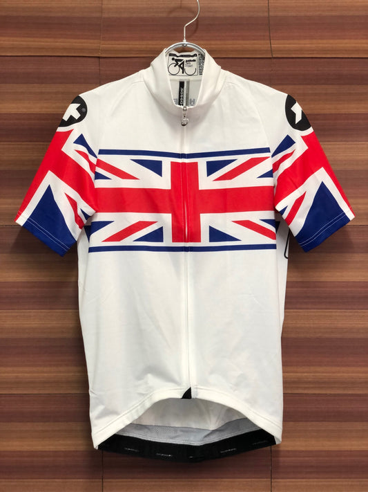 IS810 アソス Assos 半袖 サイクルジャージ ユニオンジャック 白 S