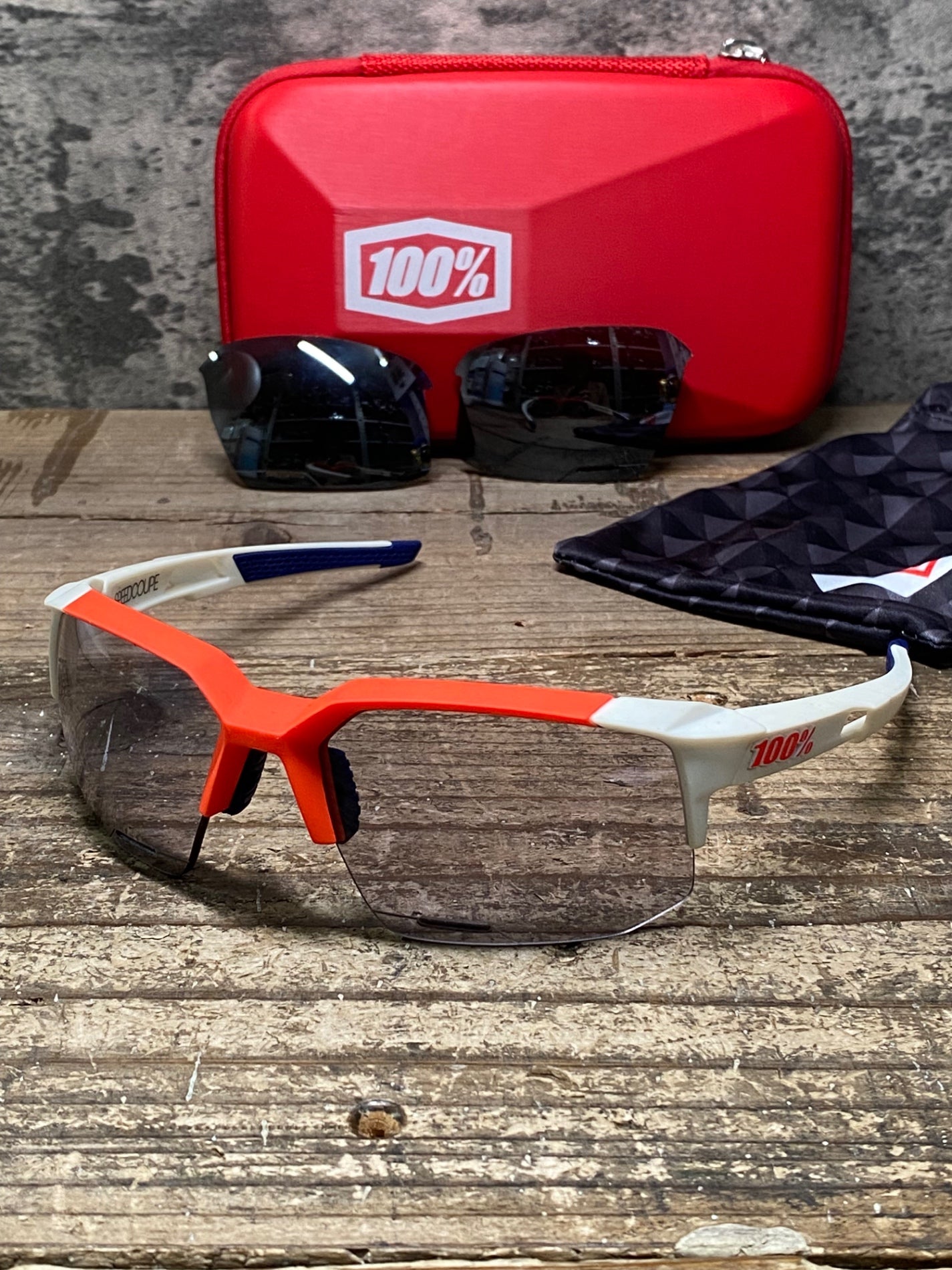 IX649 100% スピードクーペ SPEEDCOUPE サングラス アイウェア オレンジ 白 紺