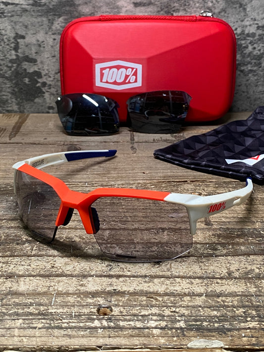 IX649 100% スピードクーペ SPEEDCOUPE サングラス アイウェア オレンジ 白 紺
