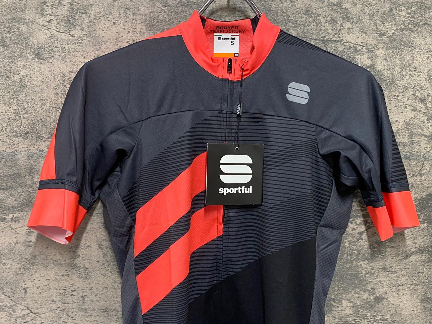 IY883 スポーツフル Sportful 半袖 サイクルジャージ 黒赤 S