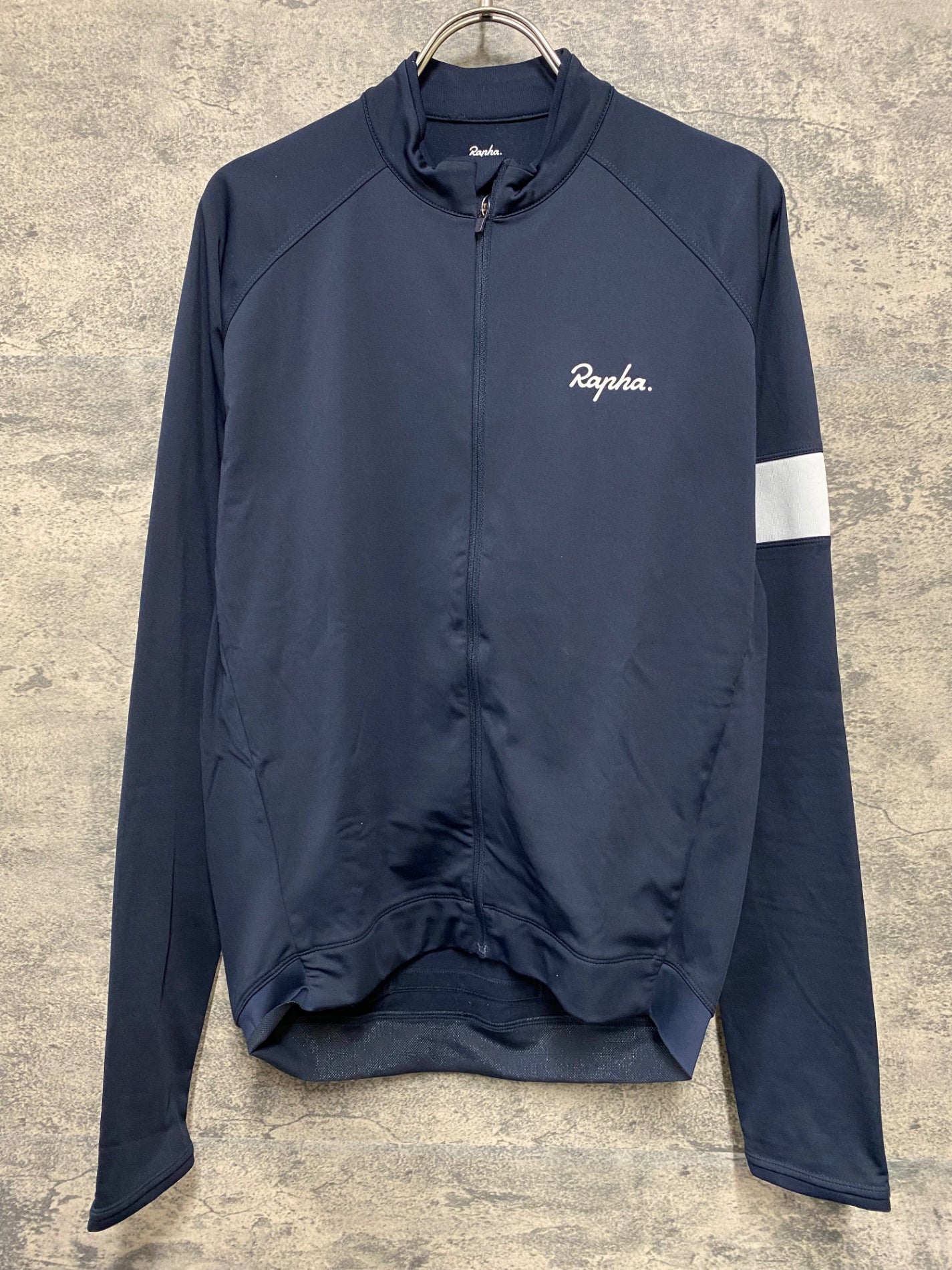 JB038 ラファ Rapha CORE LONG SLEEVE JERSEY 長袖 サイクルジャージ 紺 L 裏起毛