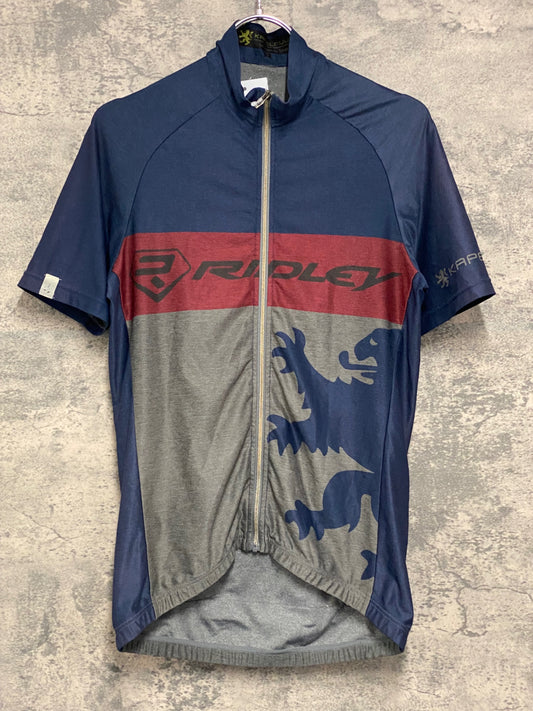 IZ410 カペルミュール KAPELMUUR 半袖 サイクルジャージ 紺 グレー S RIDLEY