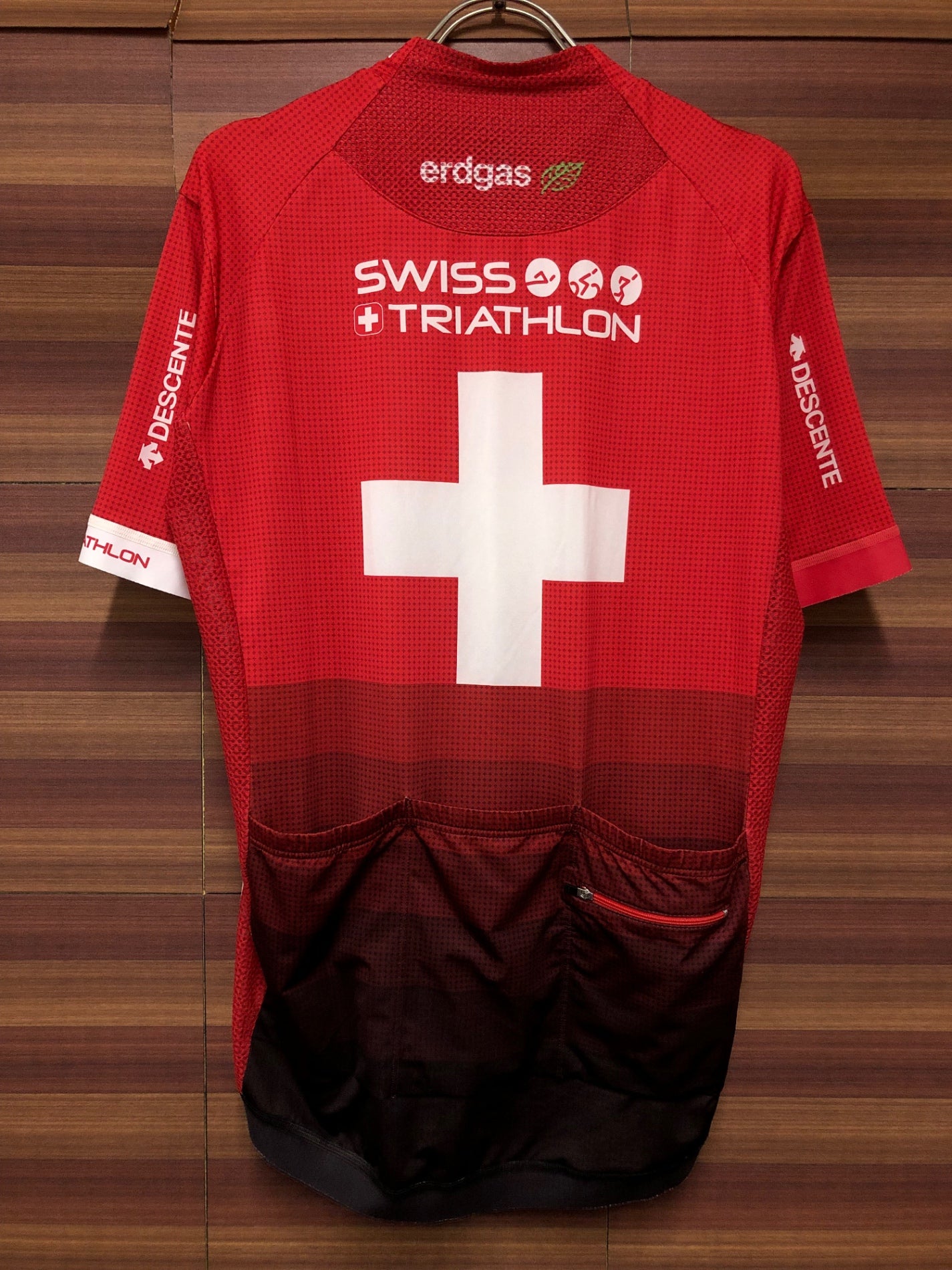 IU409 デサント DESCENTE 半袖 サイクルジャージ 赤 L