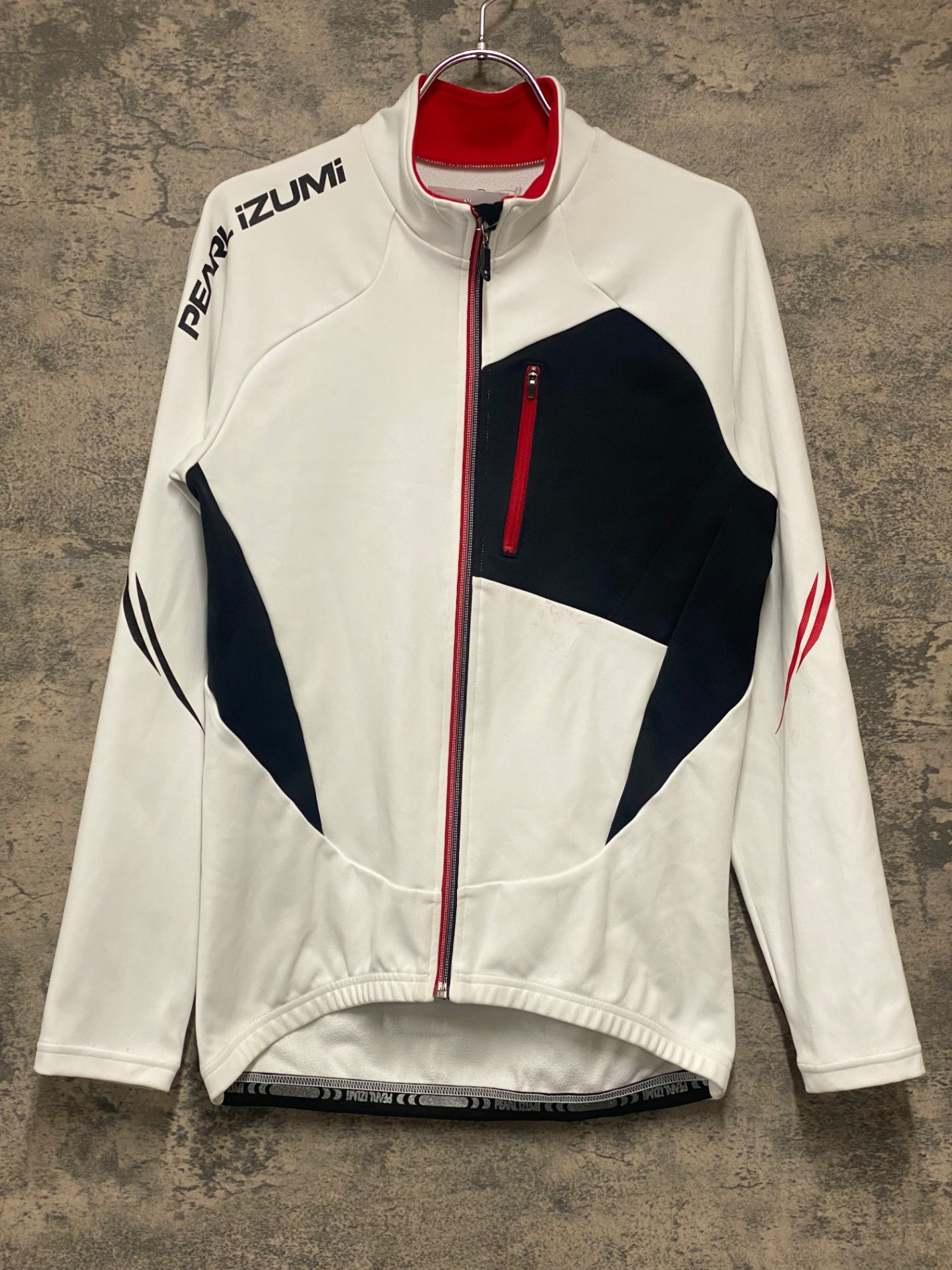 IZ891 パールイズミ PEARL iZUMi 長袖 サイクルジャケット 白 M 裏起毛 ※汚れ