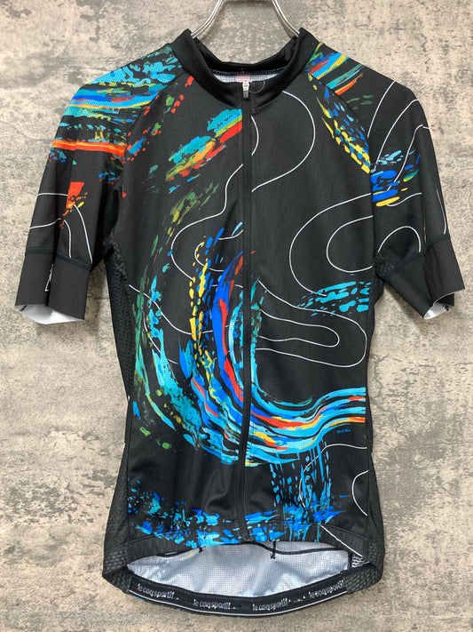 IX956 ルコックスポルティフ le coq sportif 半袖サイクルジャージ 黒 L メッシュ