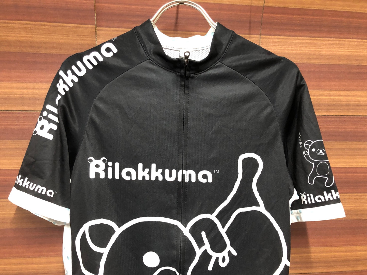 IS988 ワールドサイクル WORLDCYCLE 半袖 サイクルジャージ 黒 L RILAKKUMA 痛ジャージ