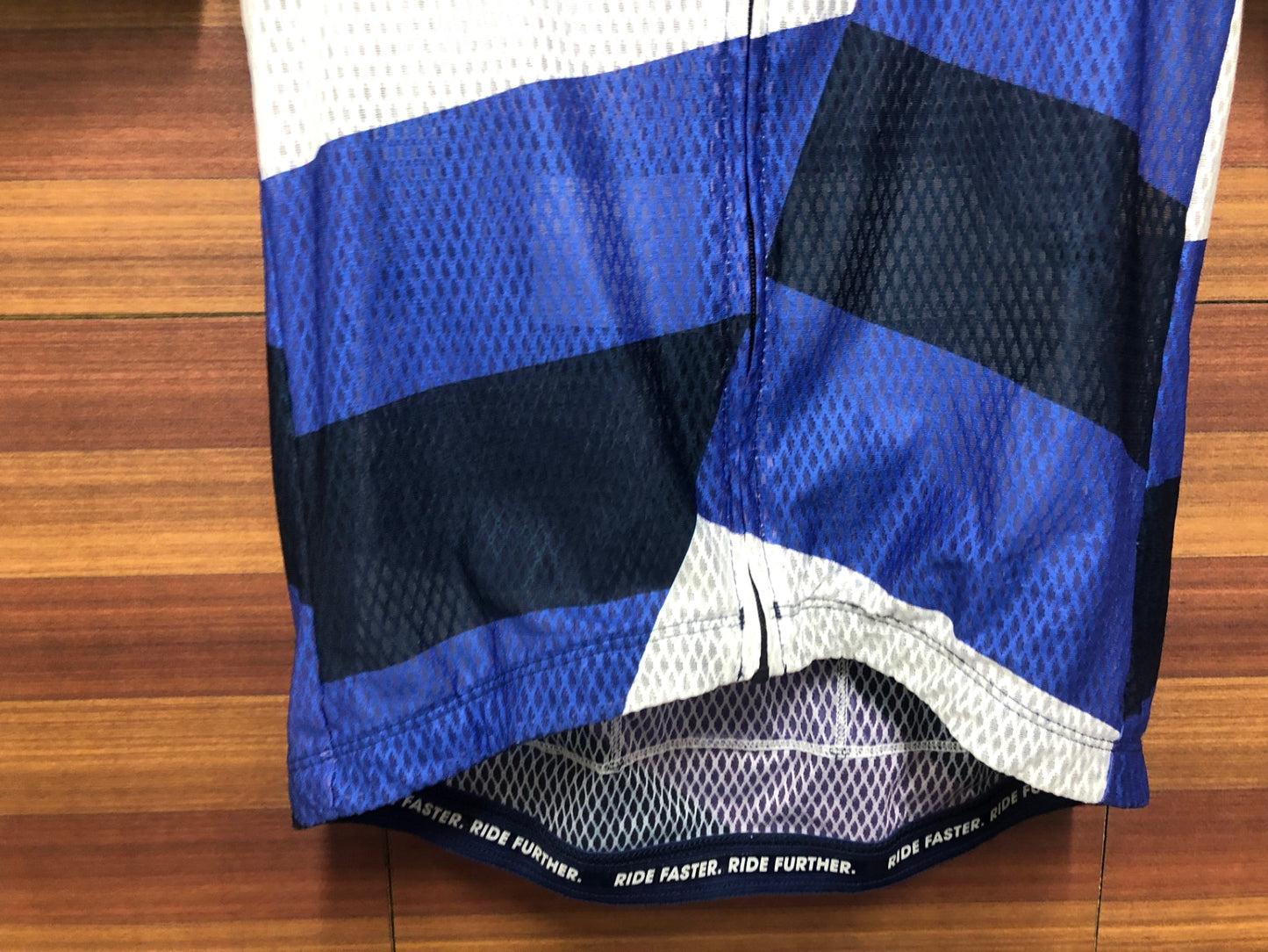 IU484 LECOL 半袖 サイクルジャージ 白 ネイビー XS