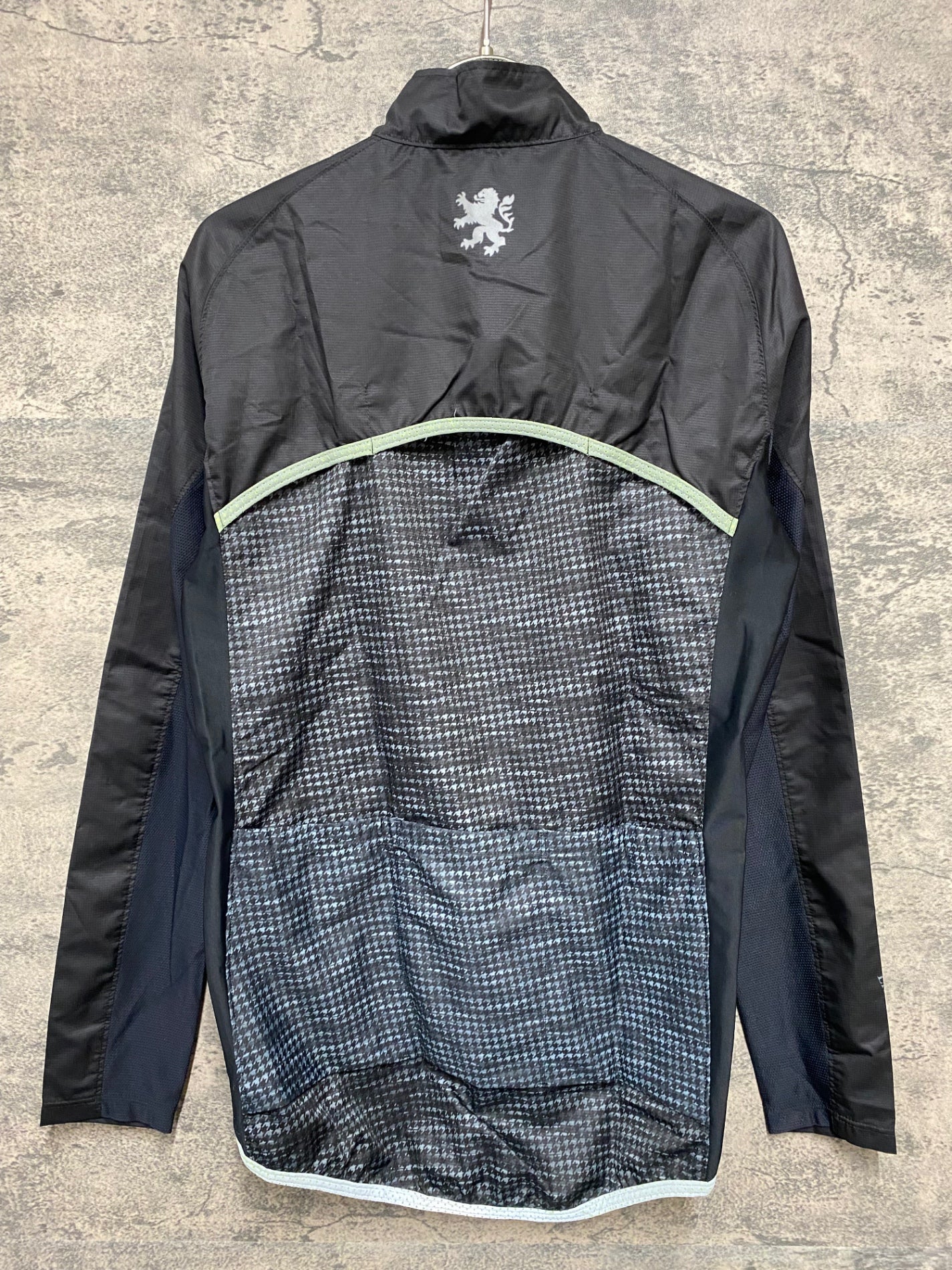 JB063 リオンドカペルミュール Lion de KAPELMUUR 長袖 ウィンドブレーカー 黒 S 千鳥格子