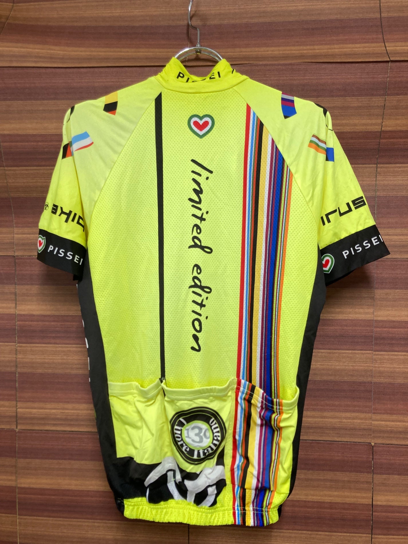 IO745 ピセイ PISSEI 半袖 サイクルジャージ 黄 黒 2