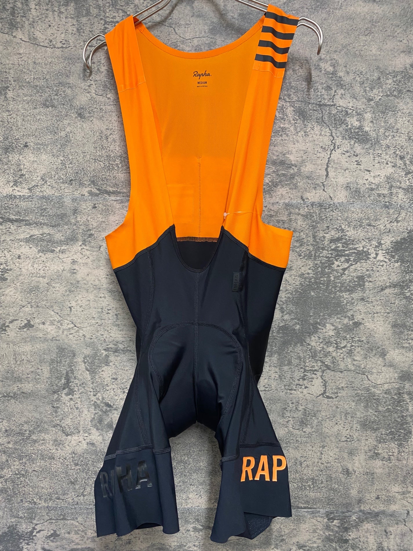 JD286 ラファ Rapha MEN'S PRO TEAM BIB SHORTS Ⅱ REGULAR LENGTH ビブショーツ 黒 オレンジ M