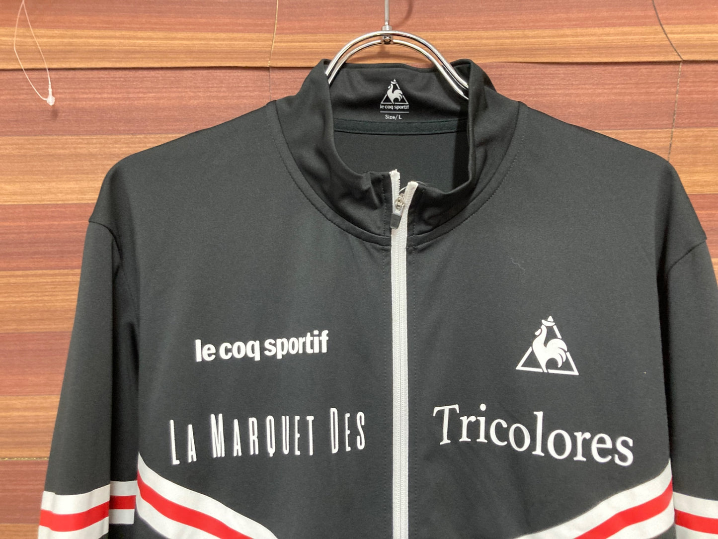 IO074 ルコックスポルティフ le coq sportif 長袖 サイクルジャージ 黒 L