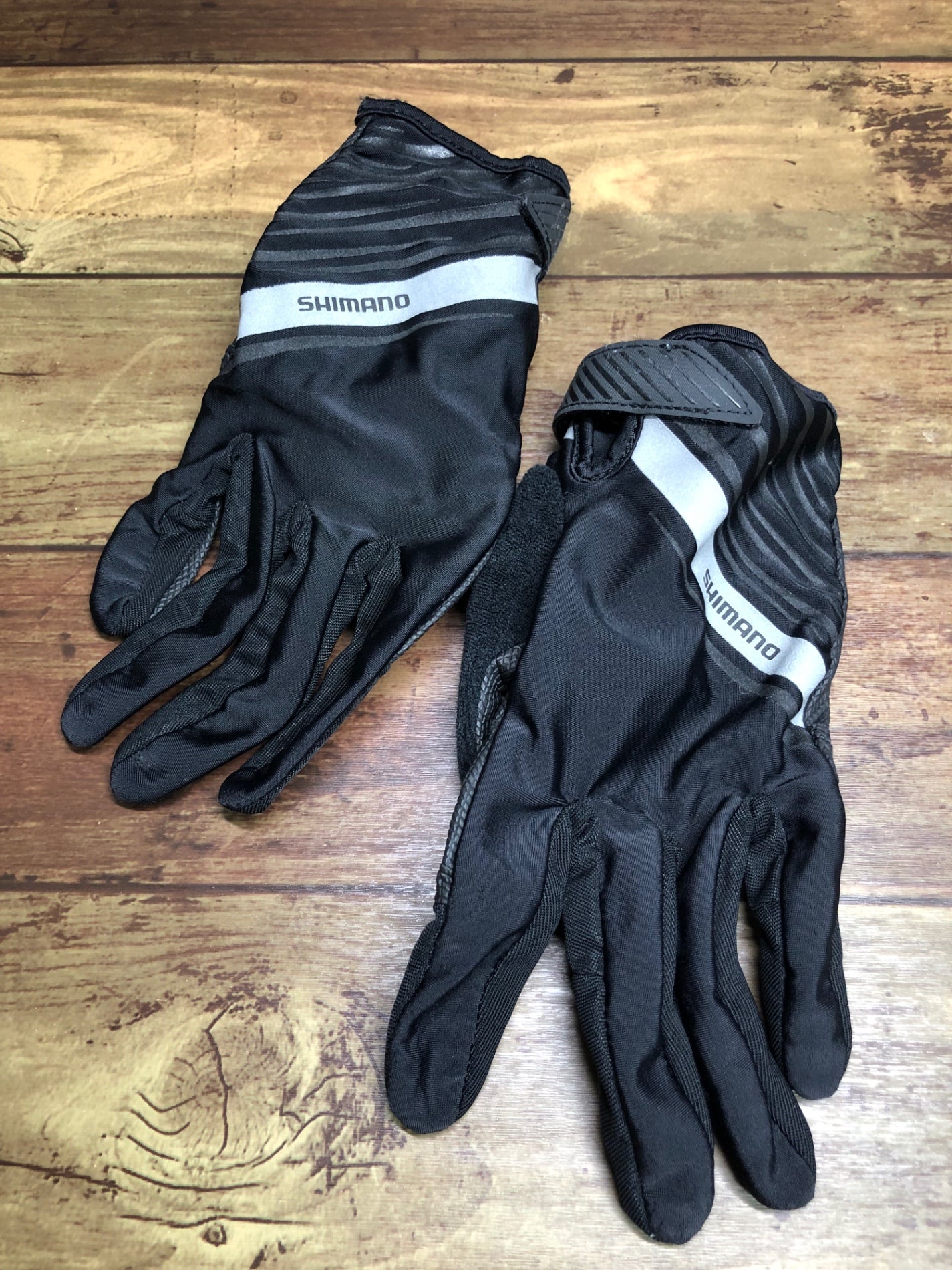 IS867 シマノ SHIMANO 長指 サイクルグローブ 黒 L