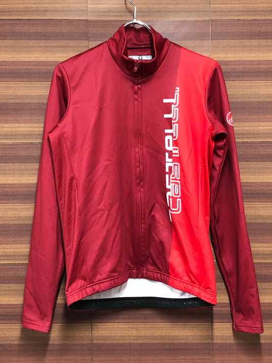 IM428 カステリ CASTELLI 長袖 サイクルジャージ 裏起毛 赤 M