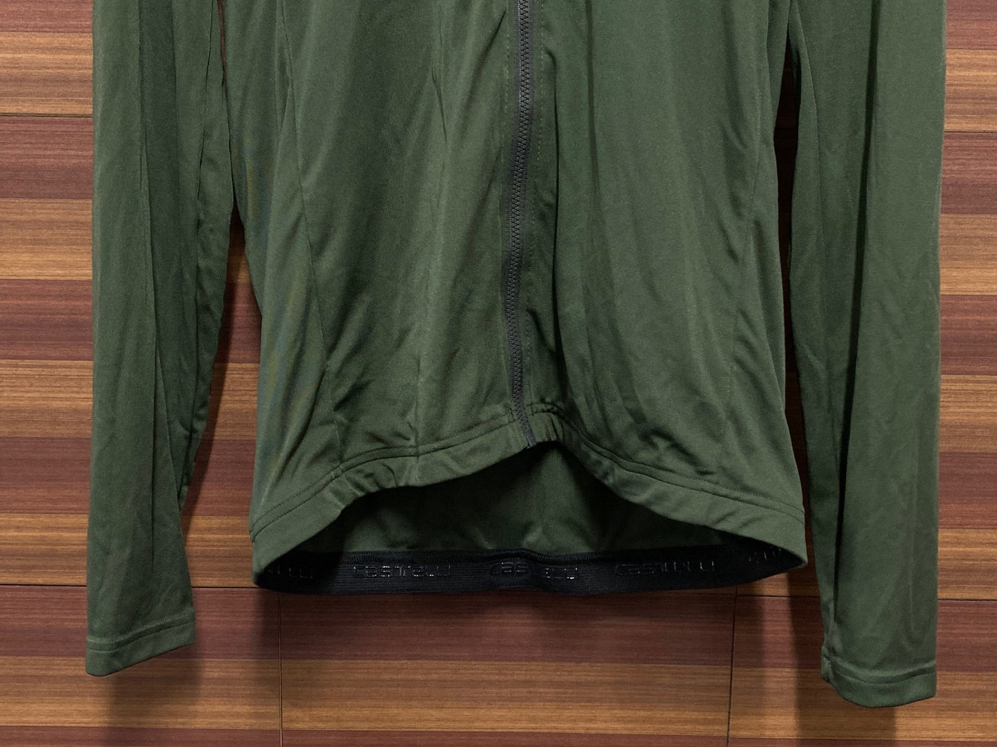 IT576 カステリ castelli 長袖サイクルジャージ カーキ 夏用 XL