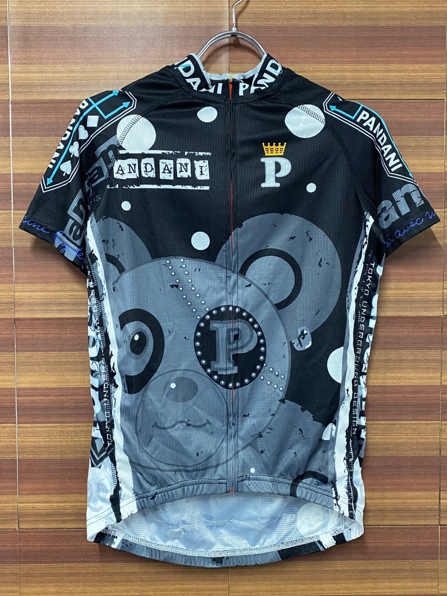 IT128 パンダーニ Pandani 半袖 サイクルジャージ 黒 グレー M