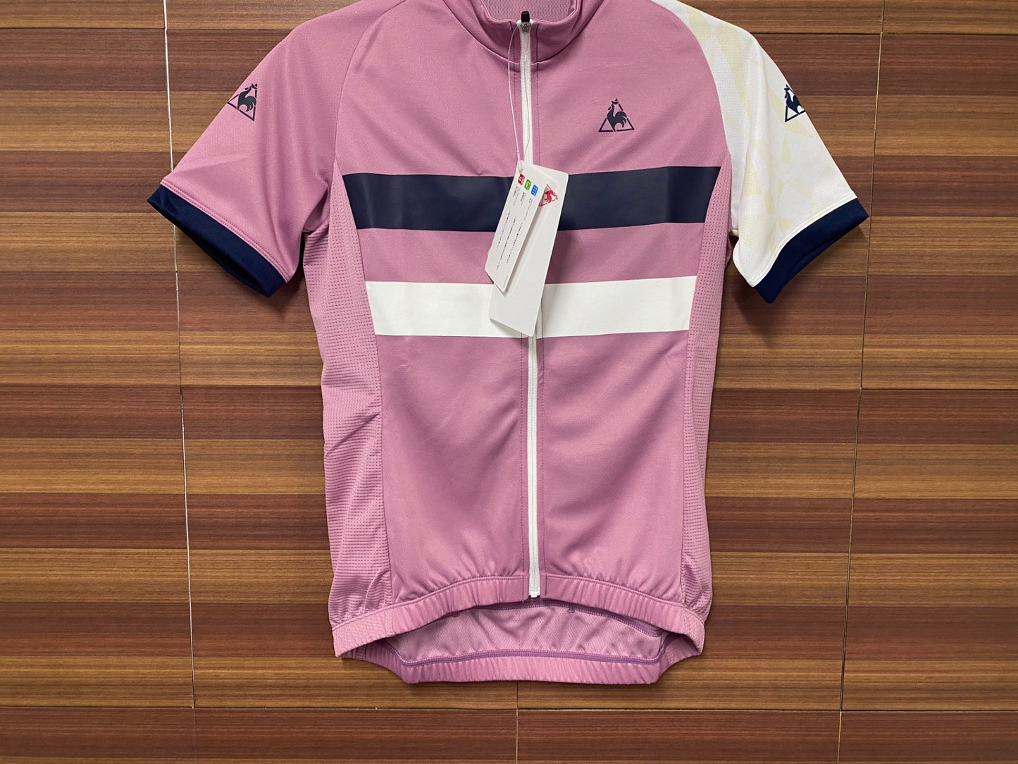 IQ196 ルコックスポルティフ le coq sportif 半袖 サイクルジャージ ピンク 白 レディース S
