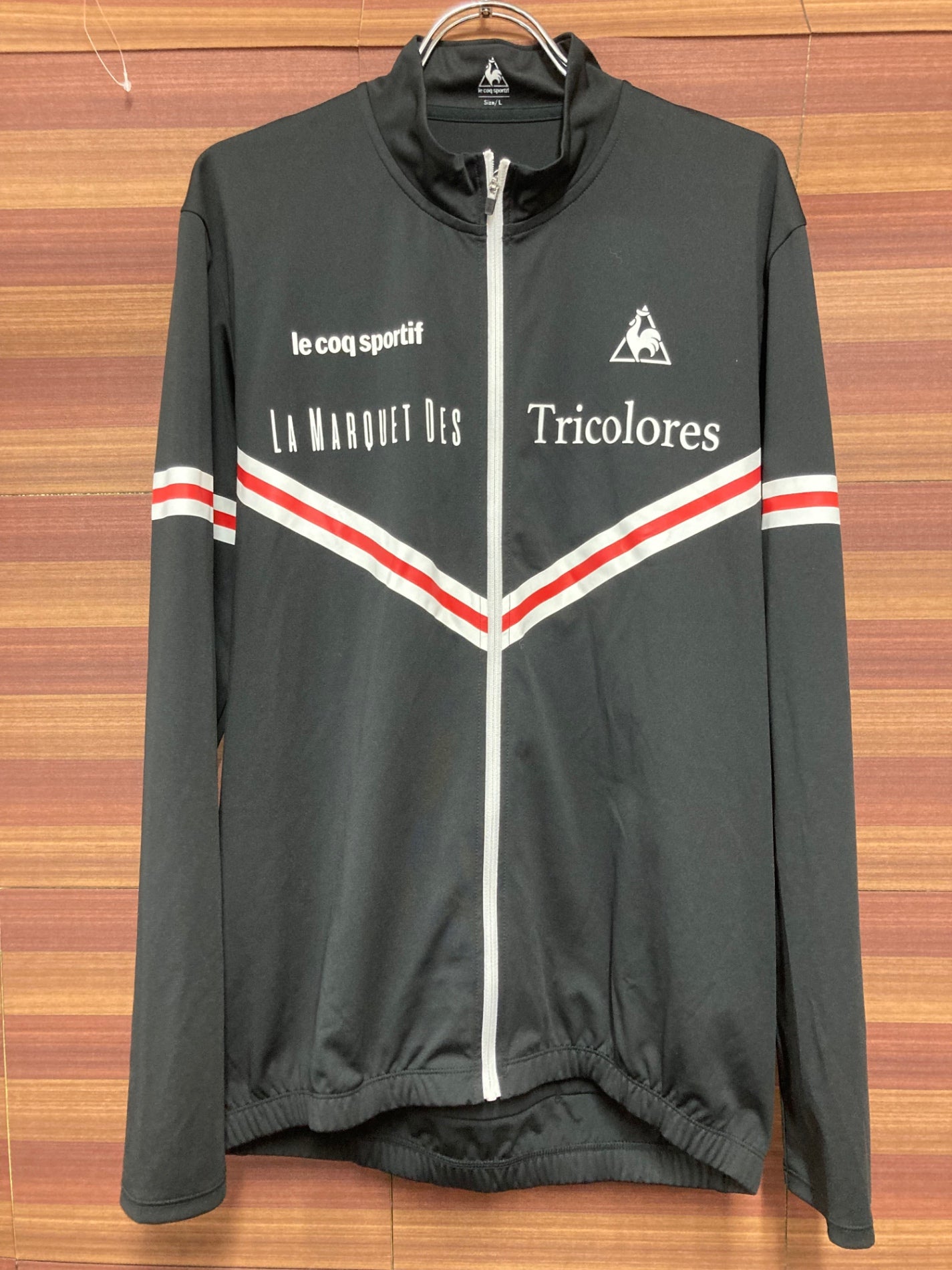 IO074 ルコックスポルティフ le coq sportif 長袖 サイクルジャージ 黒 L