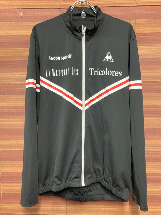 IO074 ルコックスポルティフ le coq sportif 長袖 サイクルジャージ 黒 L