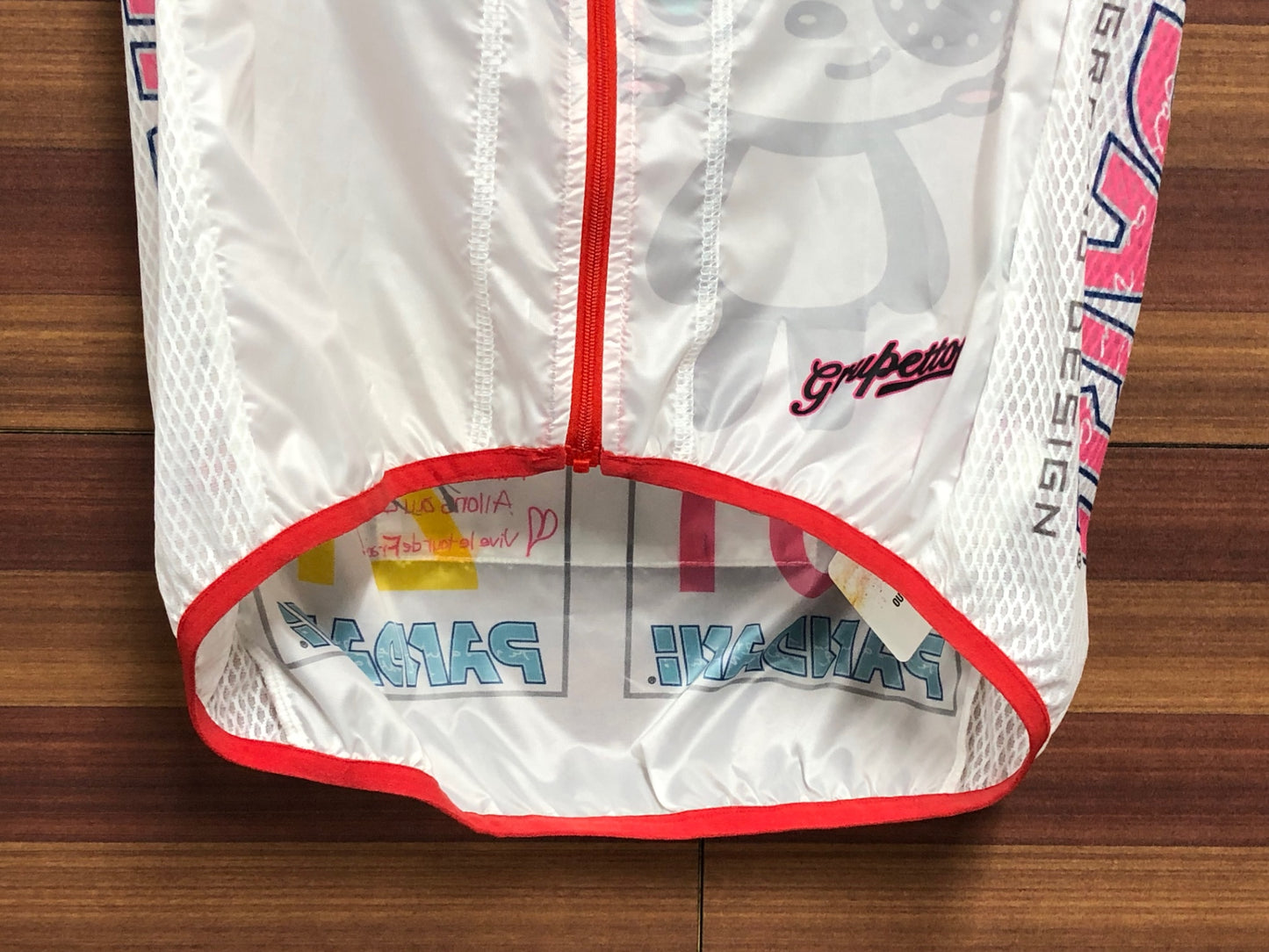 IQ220 パンダーニ PANDANI ジレ サイクルベスト 白 赤 S