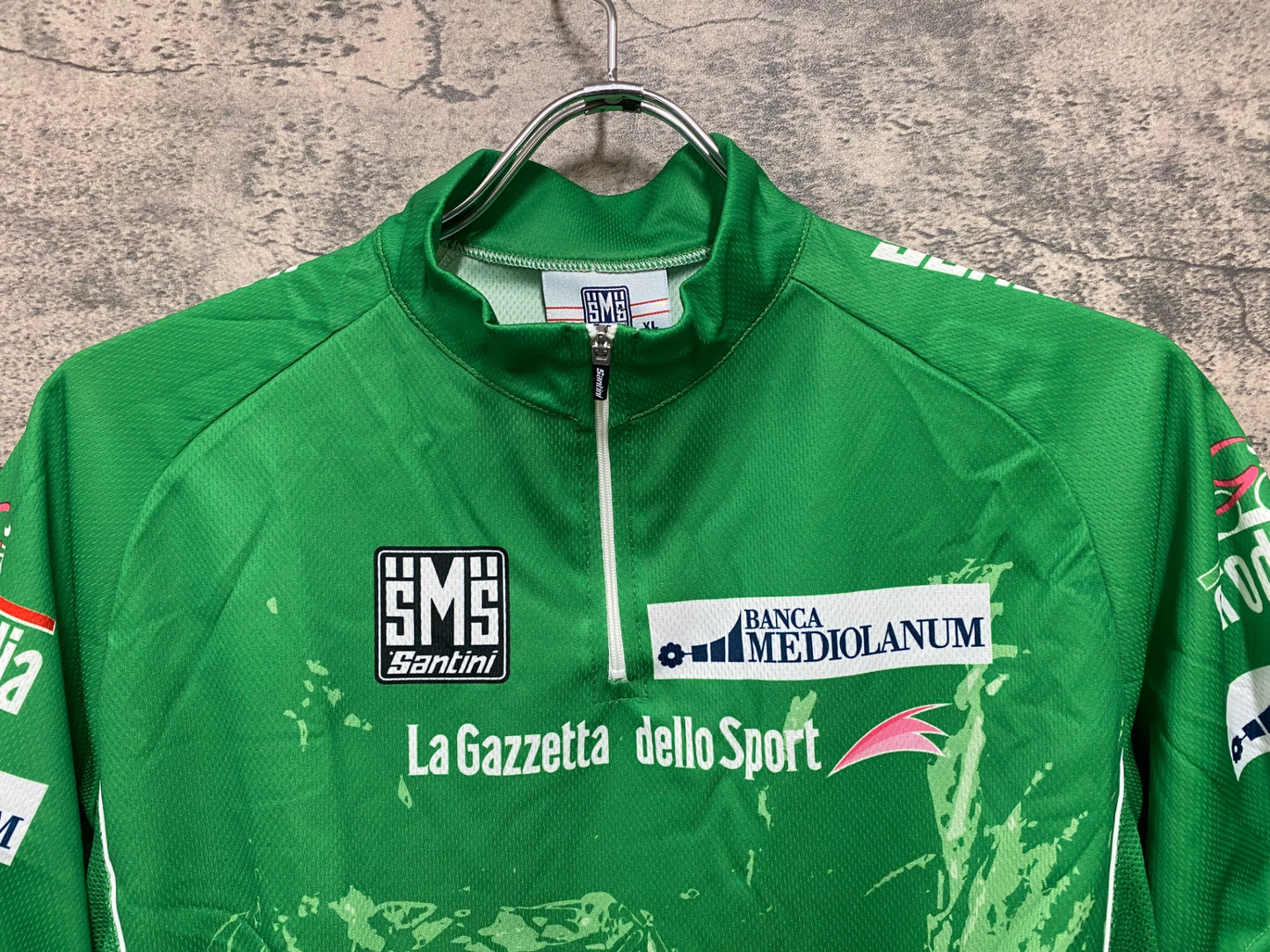 JD294 サンティーニ Santini 半袖 サイクルジャージ 緑 XL ハーフジップ Giro d'Italia 未使用