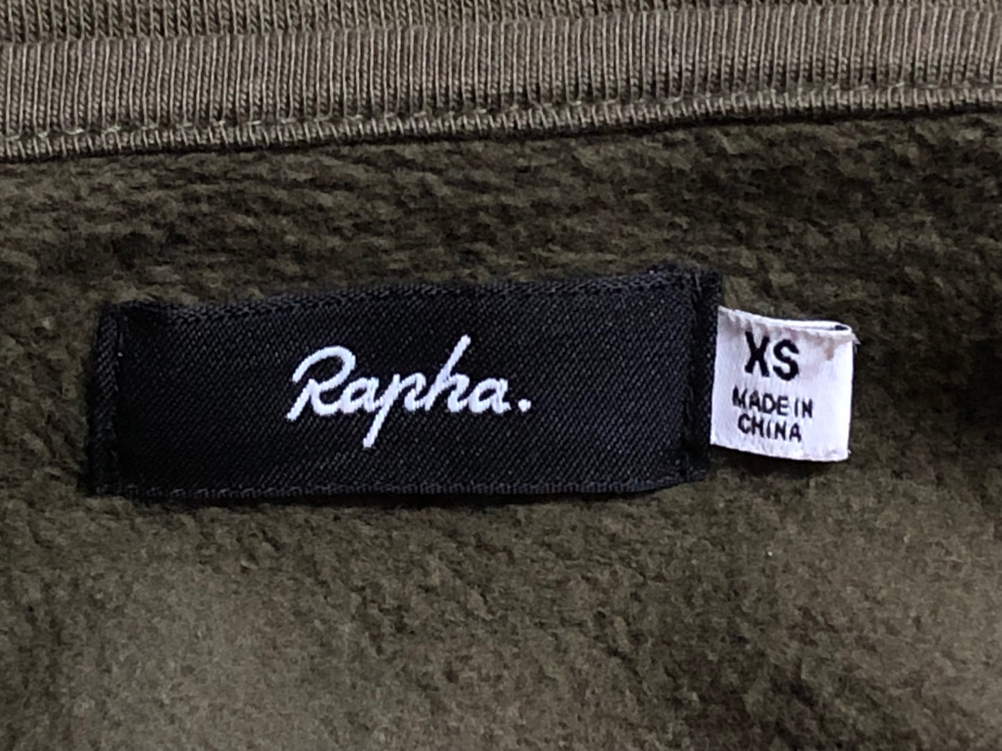 IO869 ラファ Rapha LOGO HOODIE フーディー フルジップパーカー カーキ XS 裏起毛
