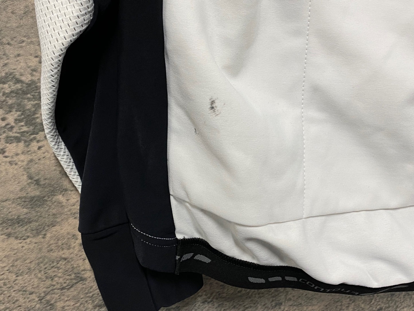 JA327 デマルキ DE MARCHI 長袖 サイクルジャージ 白 黒 M 裏起毛 ※汚れ