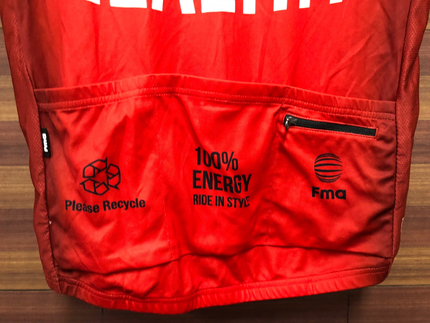 IS971 Fma 半袖 サイクルジャージ 白 赤 L