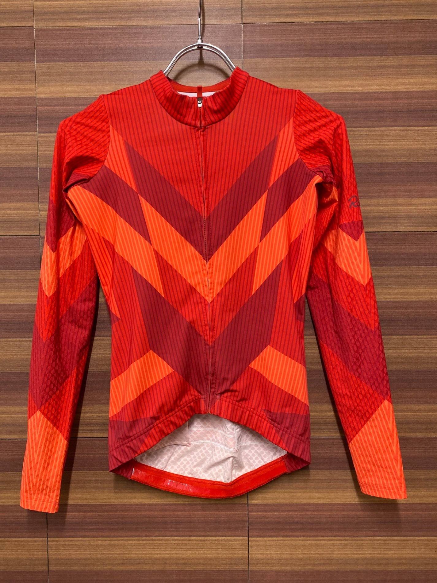 IE329 ラファ Rapha HIDDEN LEAVES WOMEN'S LONG SLEEVE AERO JERSEY 長袖 サイクルジャージ 赤 XXS