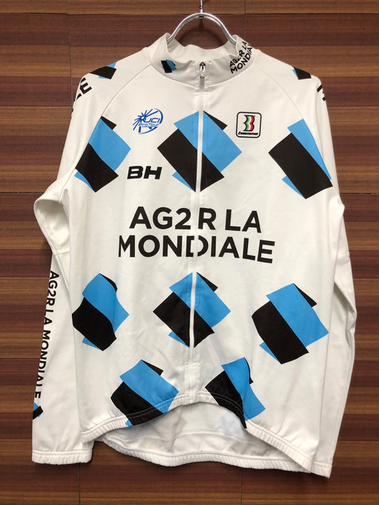 IN123 ビエンメ BIEMME 長袖サイクルジャージ 白 AG2R LA MONDIALE 裏起毛 L