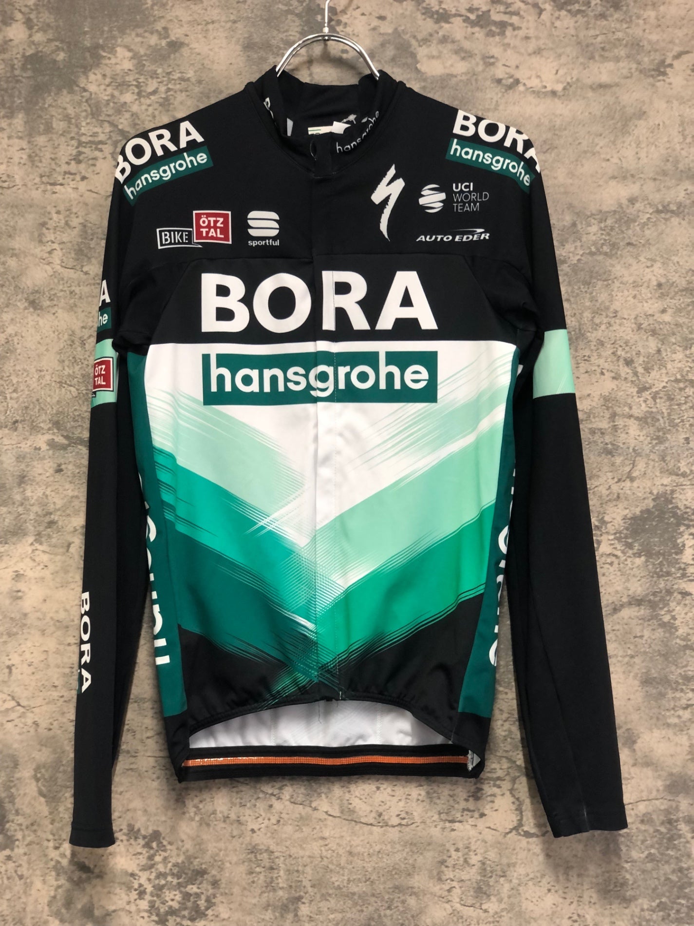 IW408 スポーツフル sportful 長袖 サイクルジャージ 黒 緑 M BORA hansgrohe