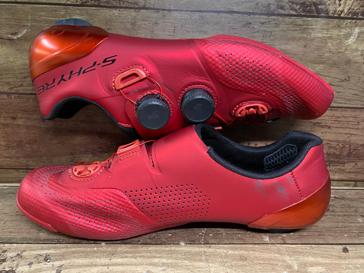 IL373 シマノ SHIMANO RC9 SHRC902M R01 E ビンディングシューズ SPD-SL 赤 EU42