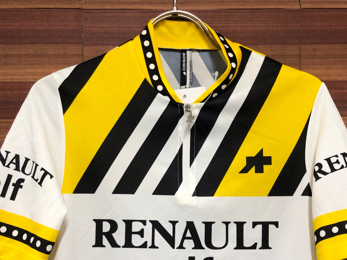 IO173 アソス assos Renault Elf 1/4 Zip Short Sleeve Cycling Jersey Bike Limited Edition 半袖 サイクルジャージ 白 黄 黒 S ハーフジップ