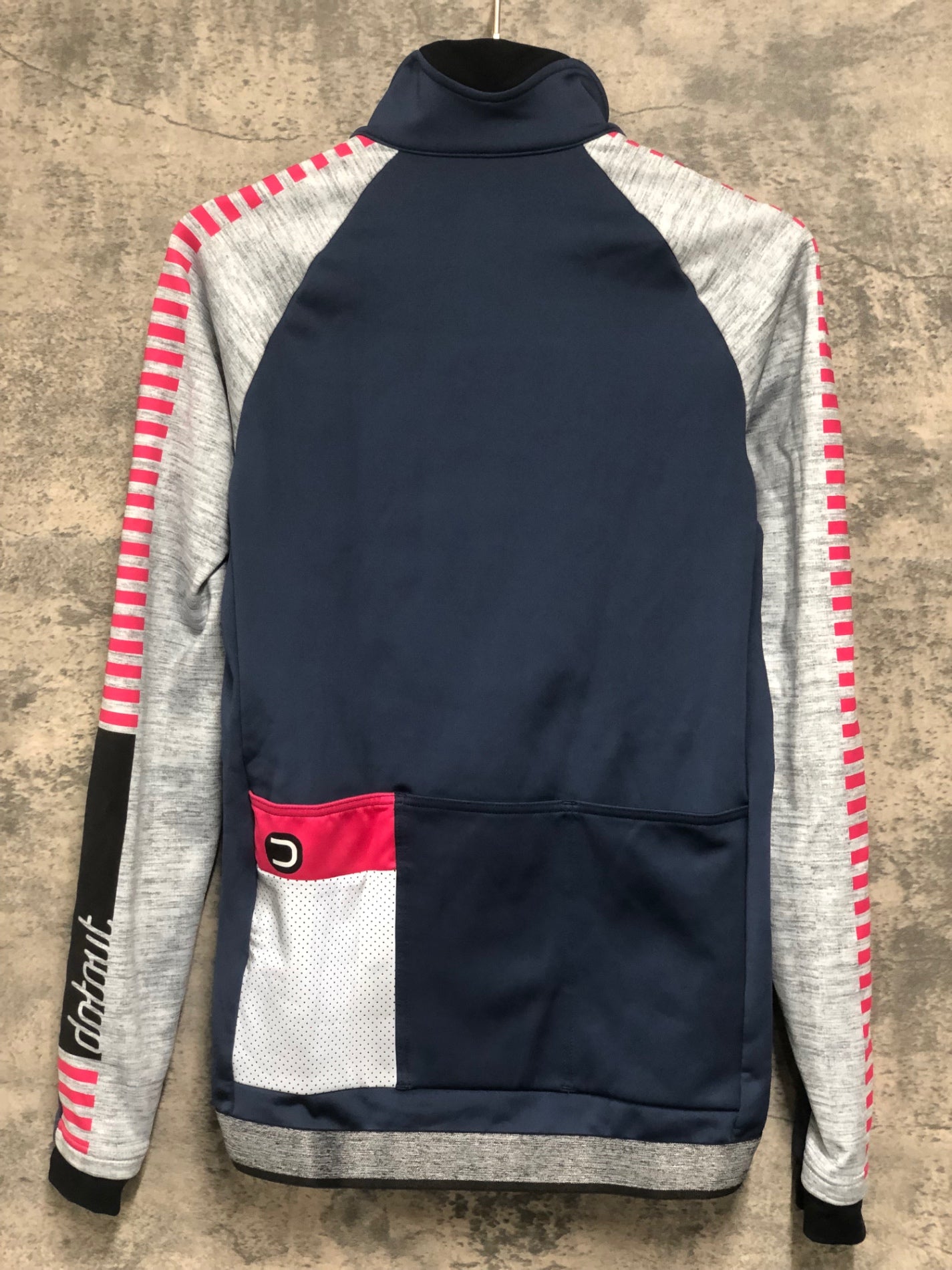 IY187 ドットアウト DOTOUT 長袖 サイクルジャケット 紺 ピンク S 裏起毛 レディース