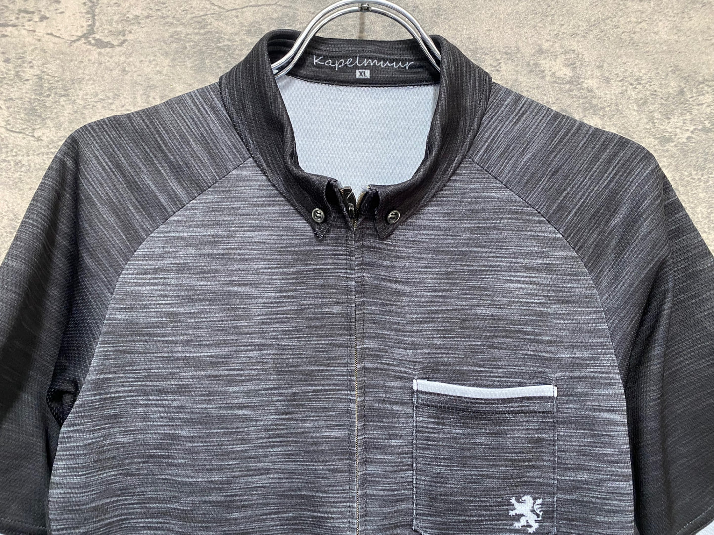 IU476 カペルミュール KAPELMUUR 半袖 サイクルジャージ 黒 グレー XL