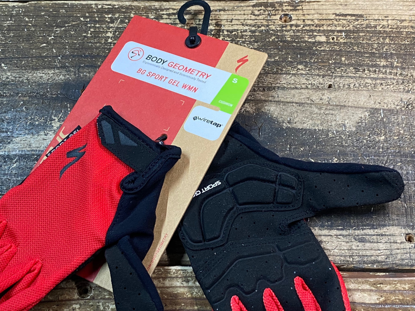 HI271 スペシャライズド SPECIALIZED BG SPORT GEL WMN 長指 サイクル グローブ 赤 S