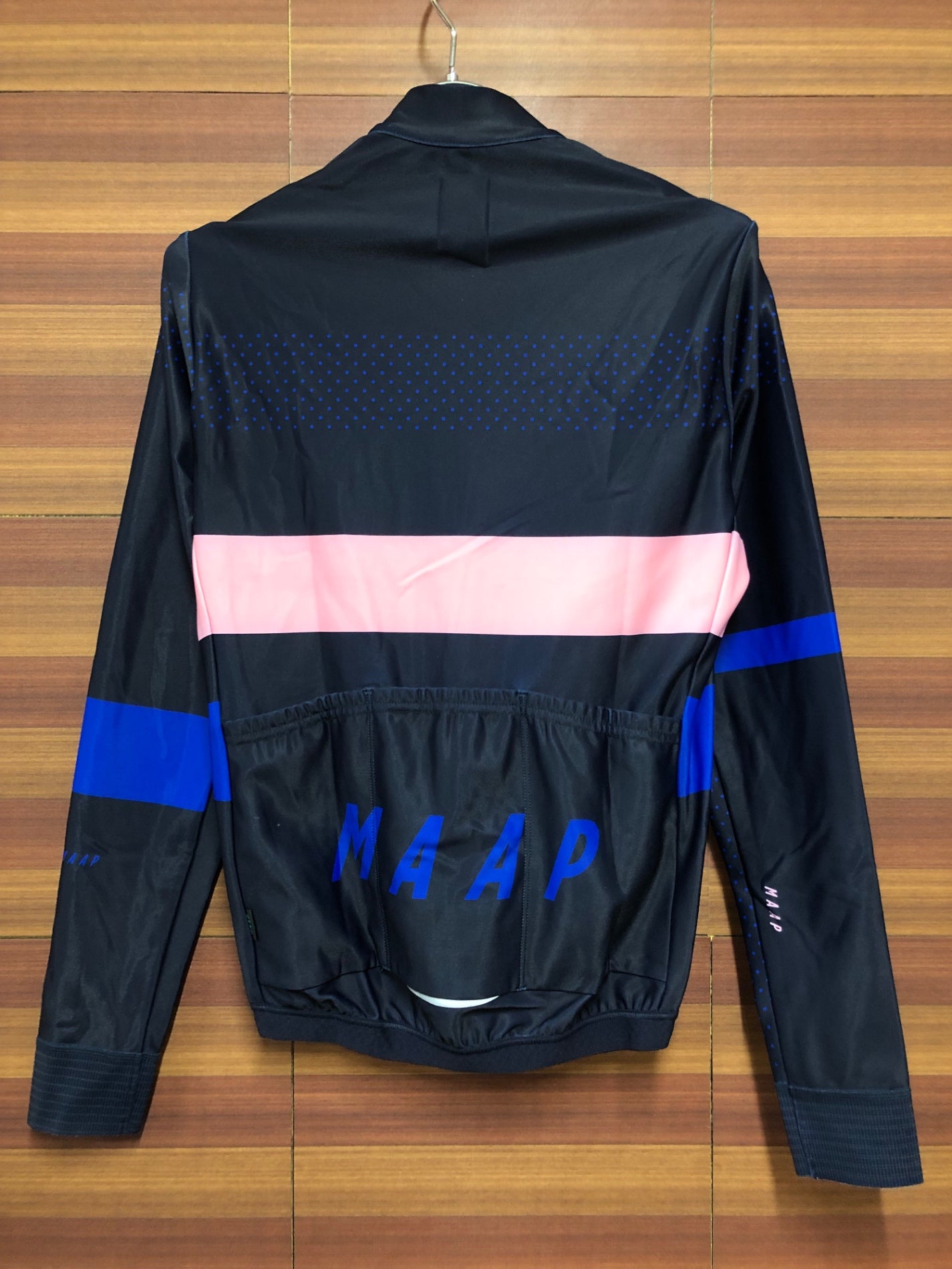 IM972 マープ MAAP 長袖 サイクルジャージ 紺 ピンク S 裏起毛