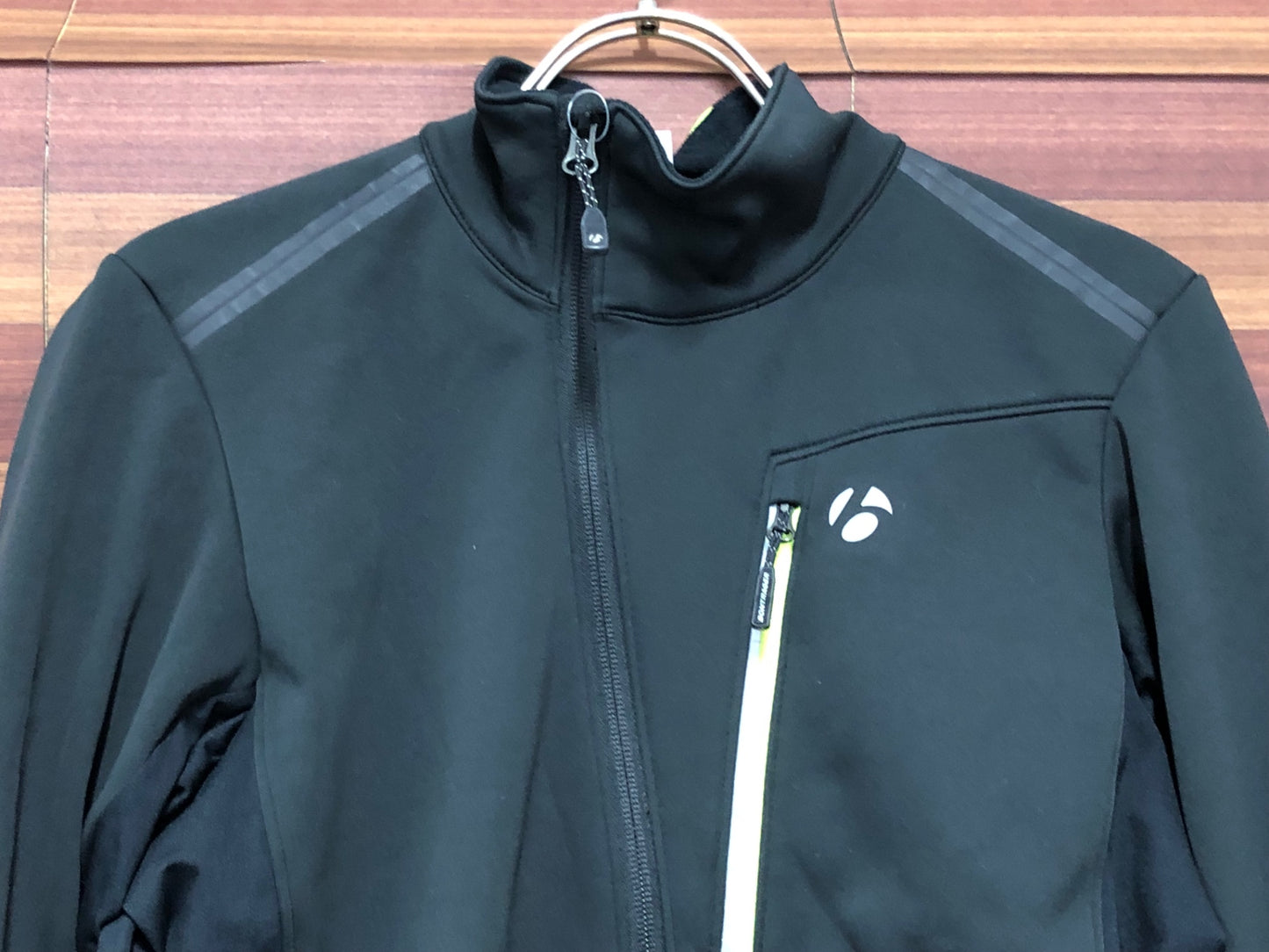 IT492 ボントレガー BONTRAGER 長袖 サイクルジャケット 黒 ネオンイエロー S 裏起毛