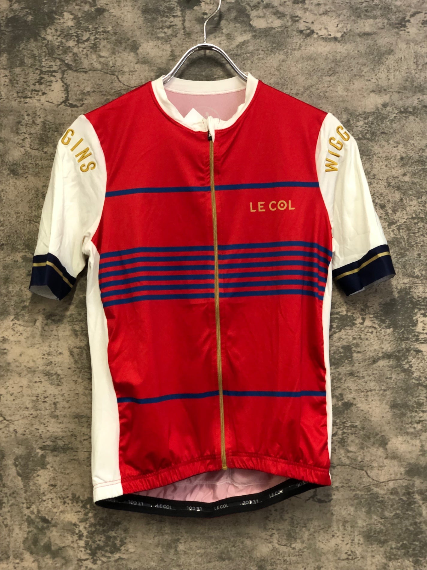 IX168 ルコル LE COL 半袖 サイクルジャージ 赤 白 M WIGGINS