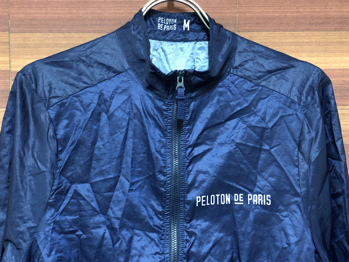 IO500 プロトンド パリ PELOTON DE PARIS 長袖 サイクルジャケット 裏起毛 緑 M ※襟に擦れ痕,ほつれ有